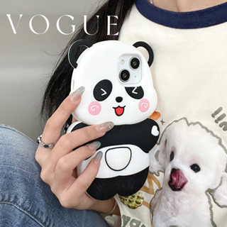 เคสซิลิโคนนิ่ม ลายการ์ตูนแพนด้า สําหรับ iPhone 15 13 12 14 Pro Max 11 14 Pro
