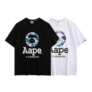 Aape เสื้อยืด คอกลม แขนสั้น ผ้าฝ้าย พิมพ์ลาย แฟชั่นสําหรับผู้ชาย และผู้หญิง