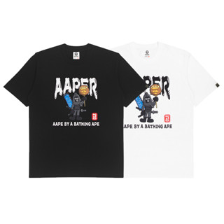 Aape เสื้อยืด คอกลม แขนสั้น ผ้าฝ้าย พิมพ์ลาย แฟชั่นสําหรับผู้ชาย และผู้หญิง