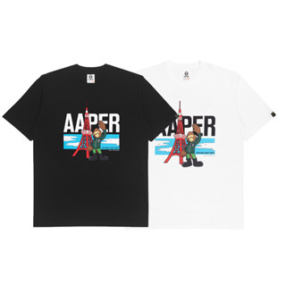 Aape เสื้อยืด คอกลม แขนสั้น ผ้าฝ้าย พิมพ์ลาย แฟชั่นสําหรับผู้ชาย และผู้หญิง