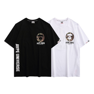 Aape เสื้อยืด คอกลม แขนสั้น ผ้าฝ้าย พิมพ์ลาย แฟชั่นสําหรับผู้ชาย และผู้หญิง