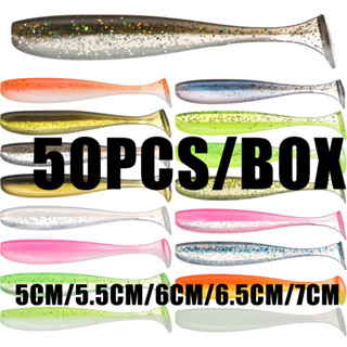 【TRAINFIS】Soft Lure เหยื่อตกปลาพลาสติกนิ่ม 5 ซม. 5.5 ซม. 6 ซม. 6.5 ซม. 7 ซม. 50 ชิ้น