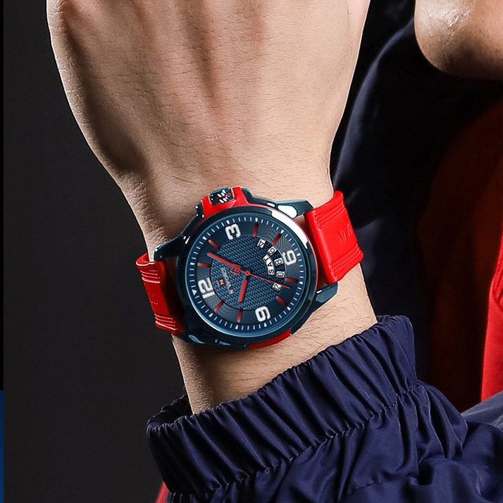 Naviforce 9215 นาฬิกาข้อมือแฟชั่น สายซิลิโคน กันน้ํา สไตล์ทหาร