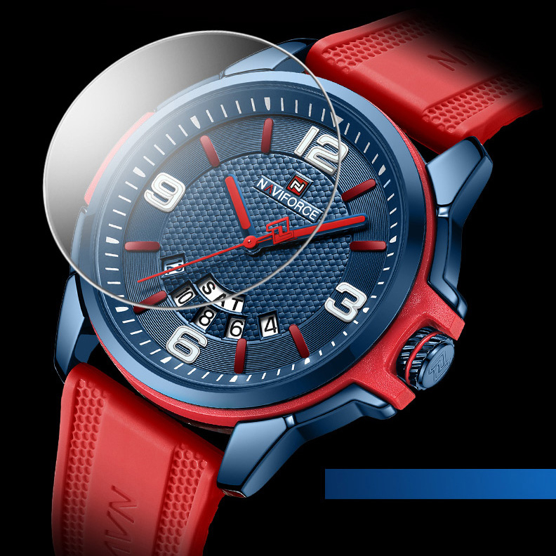 Naviforce 9215 นาฬิกาข้อมือแฟชั่น สายซิลิโคน กันน้ํา สไตล์ทหาร