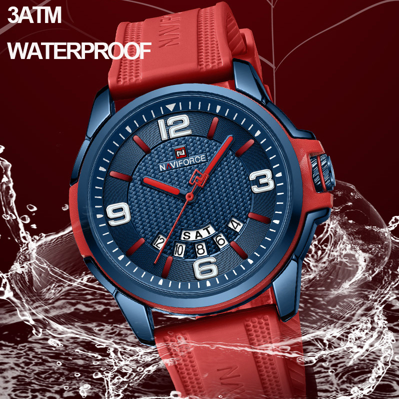 Naviforce 9215 นาฬิกาข้อมือแฟชั่น สายซิลิโคน กันน้ํา สไตล์ทหาร