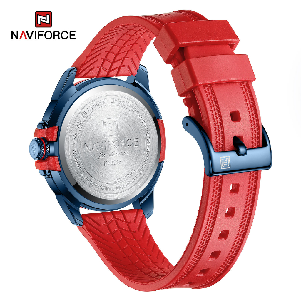 Naviforce 9215 นาฬิกาข้อมือแฟชั่น สายซิลิโคน กันน้ํา สไตล์ทหาร