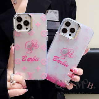 เคสโทรศัพท์มือถือ กันกระแทก พิมพ์ลายบาร์บี้ สีชมพู สําหรับ iphone 14 13 12 11 Promax