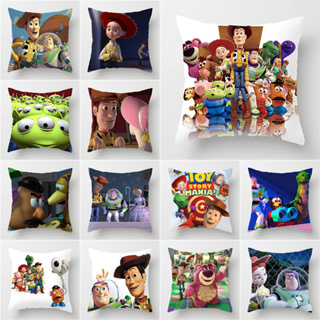 ปลอกหมอน ผ้าโพลีเอสเตอร์ พิมพ์ลายอนิเมะ Toy Story ขนาด 45x45 ซม. สําหรับตกแต่งบ้าน รถยนต์