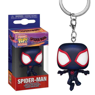 Funko Pop! Spider-man Gwen Stacy Peter Parker Miles Morales พวงกุญแจ Action Figure พวงกุญแจของเล ่ นตุ ๊ กตา