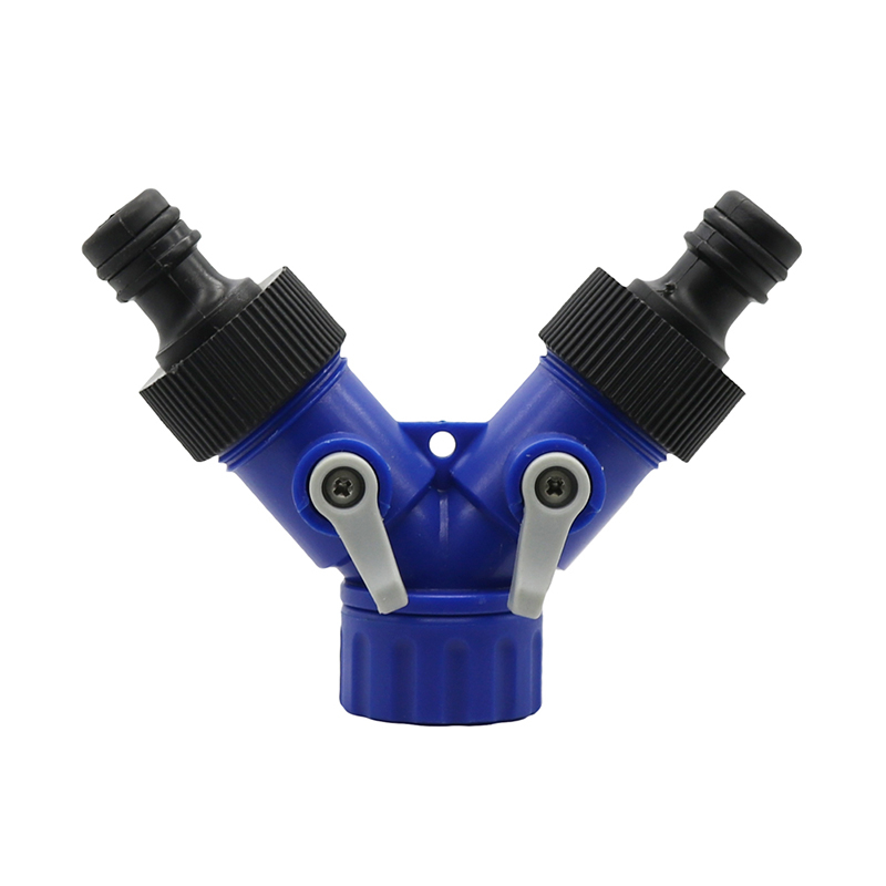 2 ชิ้น Y-Valve Splitter พร้อมขั้วต่อ Pacifier Garden อุปกรณ์ท่อสีเขียว/สีฟ้า