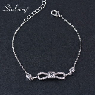 Sinleery เครื่องประดับแฟชั่นสตรี โซ่คริสตัล รูปโบว์ SL024