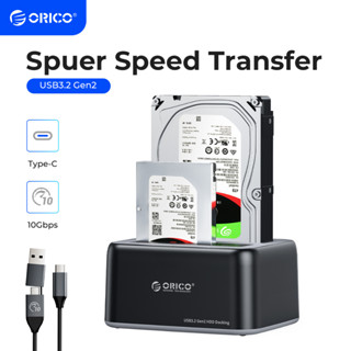 Orico ฮาร์ดไดรฟ์ภายนอก USB 3.0 เป็น SATA I III Dual Bay สําหรับ HDD 2.5 หรือ 3.5 นิ้ว SSD พร้อมฮาร์ดไดรฟ์ Duplicator ฟังก์ชั่นโคลนเนอร์ [รองรับ 18TB] 6829