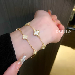 DREJEW สร้อยข้อมือ ทอง 18k ประดับเพทาย ลายดอกไม้ หรูหรา เครื่องประดับแฟชั่น สําหรับผู้หญิง