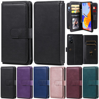 เคสโทรศัพท์มือถือหนังนิ่ม ฝาพับ พร้อมช่องใส่บัตร ตั้งได้ หรูหรา สําหรับ Xiaomi Redmi Note 10 5G Note 10 Pro Max Note 9S Note 8 Pro Note 9 Pro Max