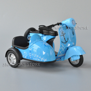 โมเดลรถจักรยานยนต์จําลอง สามล้อ สเกล 1:14 Three Wheel Sidecar Motorcycle ของเล่นสําหรับเด็ก