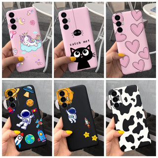 Tecno Pova 3 LF7n Pova3 เคส น่ารัก นักบินอวกาศ นมวัว ลาย การ์ตูน สีลูกกวาด ซิลิโคนนิ่ม เคสโทรศัพท์