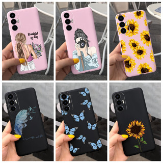 Tecno Pova 3 LF7n Pova3 เคสซิลิโคนนิ่ม ลายดอกทานตะวัน สีแคนดี้ สําหรับเด็กผู้หญิง