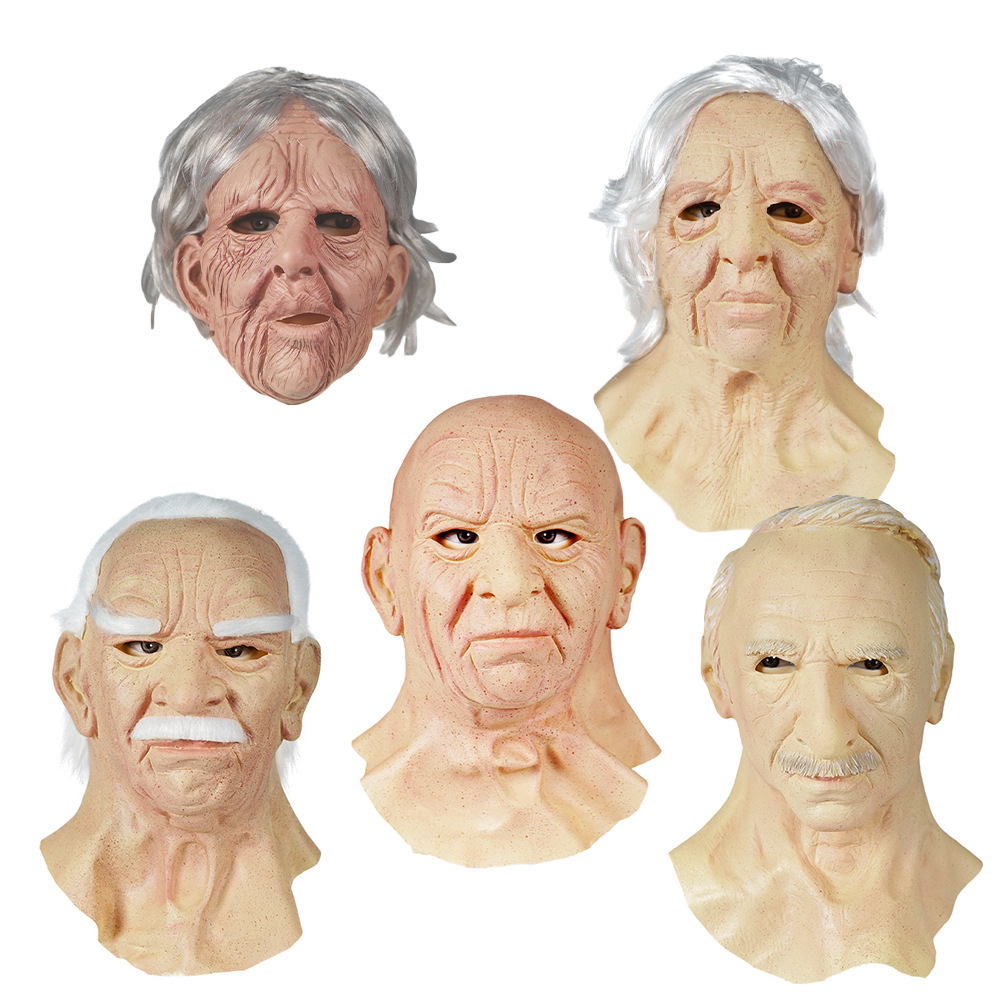 พร้อมส่ง หน้ากากคอสเพลย์ รูปคนแก่ สําหรับปาร์ตี้ฮาโลวีน 3D หน้ากากยาง เหมือนจริง เหมาะกับวันฮาโลวีน สําหรับเด็กผู้ชาย และเด็กผู้หญิง