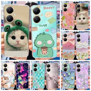 เคสโทรศัพท์มือถือซิลิโคน TPU แบบนิ่ม ลายไดโนเสาร์ และแมวน่ารัก สําหรับ Vivo Y27 4G 2023 Y27 Y 27 V2249