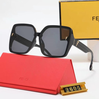 Fendi แว่นตากันแดด อัลตราไวโอเลต ทรงสี่เหลี่ยม หรูหรา พร้อมกล่อง A28 2024