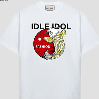 เสื้อยืดแขนสั้นลําลอง ผ้าฝ้ายแท้ ทรงหลวม ลาย Idle Idol Koi แฟชั่นฤดูร้อน สําหรับผู้ชาย และผู้หญิง