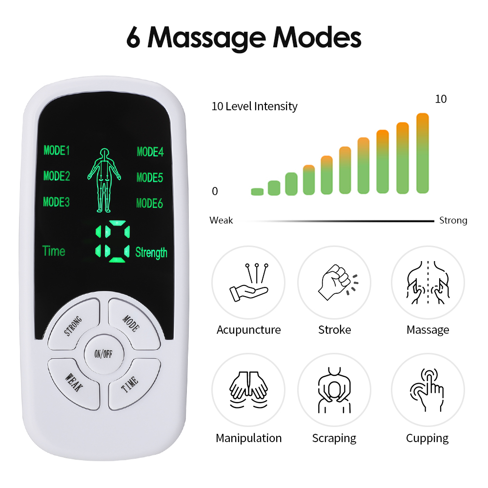 Hailicare TENS EMS เครื่องนวดกล้ามเนื้อไฟฟ้า บรรเทาอาการปวด 6 โหมด พร้อมแผ่นอิเล็กโทรด 4 ชิ้น ราคา ถูกที่สุด ดีลบีเคเค แกลเลอรีภาพที่ 2