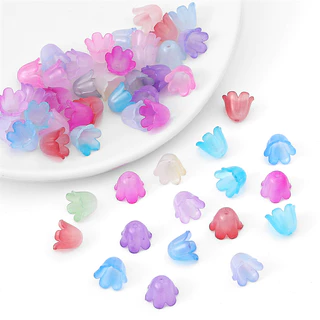 ลูกปัดดอกผักบุ้งอะครีลิค 10x8mm 100 ชิ้น/แพ็ค สำหรับ DIY งานเครื่องประดับทำต่างหูและสร้อยข้อมือ