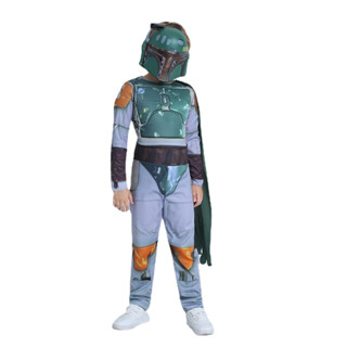 เครื่องแต่งกายคอสเพลย์ Star Wars Bounty Hunter Boba Fett Role-playing มีประสิทธิภาพ สําหรับเด็ก