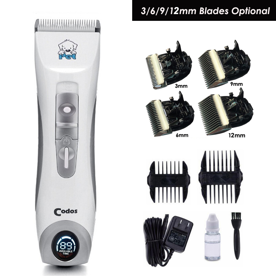 Codos CP9600 ปัตตาเลี่ยนตัดขนสัตว์เลี้ยง สุนัข แมว ไฟฟ้า LCD ใบมีด 3 มม.-12 มม.