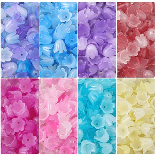 ลูกปัดดอกผักบุ้งอะครีลิค 10x8mm 100 ชิ้น/แพ็ค สำหรับ DIY งานเครื่องประดับทำต่างหูและสร้อยข้อมือ