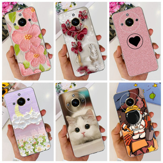 เคสโทรศัพท์มือถือ ซิลิโคนนิ่ม TPU ลายนักบินอวกาศ แมว ดอกไม้น่ารัก สําหรับ Realme 11 5G 11 Pro 11 Pro Plus (11 Pro+) 2023