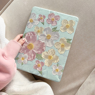 เคสโทรศัพท์มือถือ ลายภาพวาดสีน้ํามัน รูปดอกไม้ แฟชั่น สําหรับ iPad 10 Pro 3 4 2018 Mini 6 2021 5th 6th 7th 8th 9th iPad Air 4 5 2021 2022 5 2021