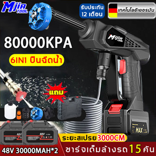 💥ฟรีกล่องเครื่องมือ💥MijiaTool ปืนฉีดน้ำแรงดันสูง 80000kpa เครื่องอัดฉีดแรงดันสูง มีแบต2ก้อน การออกน้ำ6แบบ เครื่องฉีดน้ำแรงดันสูงไร้สาย เครื่องฉีดน้ำไร้สาย