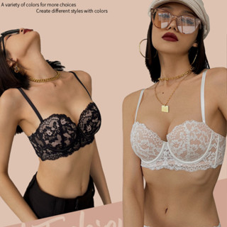 💟👉Lace Bra บราดันทรง บราดันทรงปักลายลูกไม้ เสื้อใ ผ้านุ่ม