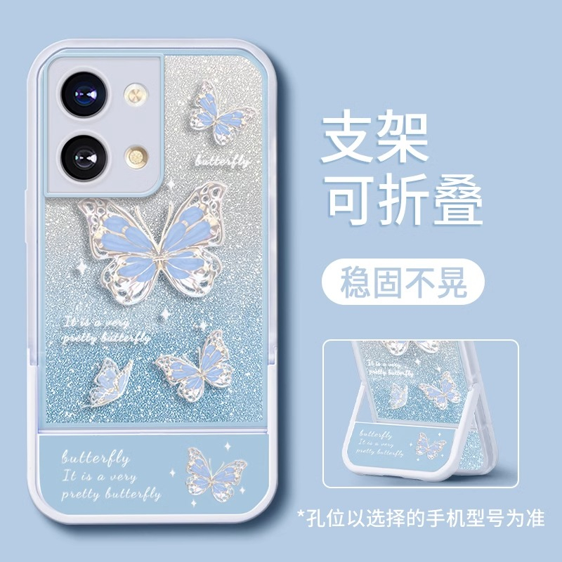 เคสโทรศัพท์มือถือ ลายผีเสื้อ แวววาว สําหรับ Oppo reno reno 2 reno 2z reno 2f reno 3 pro reno 4 reno 5 reno 5 pro reno 5 pro plus reno 6 reno 6 pro