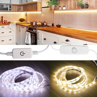 ชุดแถบไฟ Led Dc 5v 2835 Smd กันน้ํา สีขาวอบอุ่น สําหรับตกแต่งบ้าน ห้องน้ํา ใต้เตียง ตู้แต่งหน้า ตู้เสื้อผ้า