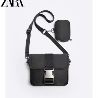 Zara กระเป๋าสะพายไหล่ลําลอง ผ้าไนล่อน ทรงสี่เหลี่ยม ขนาดเล็ก เข้ากับทุกการแต่งกาย สําหรับผู้ชาย