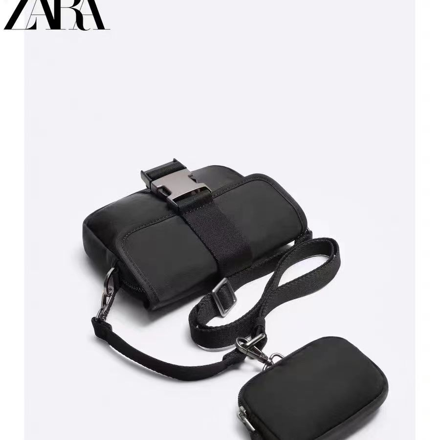 Zara กระเป๋าสะพายไหล่ลําลอง ผ้าไนล่อน ทรงสี่เหลี่ยม ขนาดเล็ก เข้ากับทุกการแต่งกาย สําหรับผู้ชาย