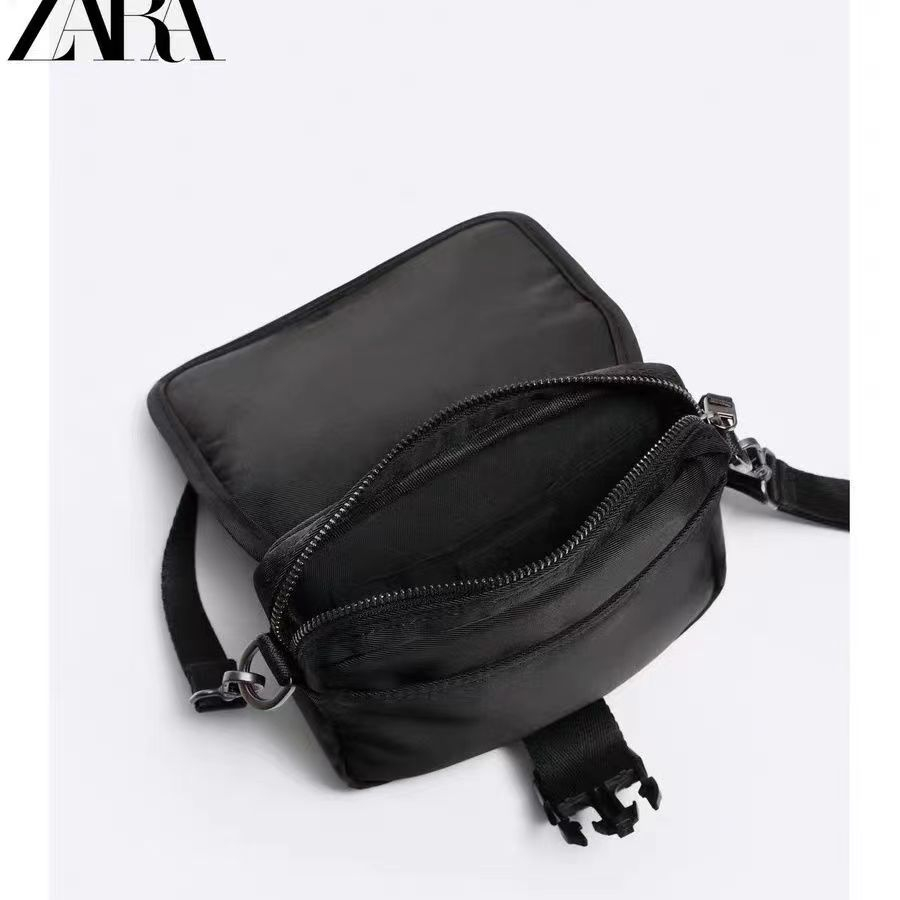 Zara กระเป๋าสะพายไหล่ลําลอง ผ้าไนล่อน ทรงสี่เหลี่ยม ขนาดเล็ก เข้ากับทุกการแต่งกาย สําหรับผู้ชาย