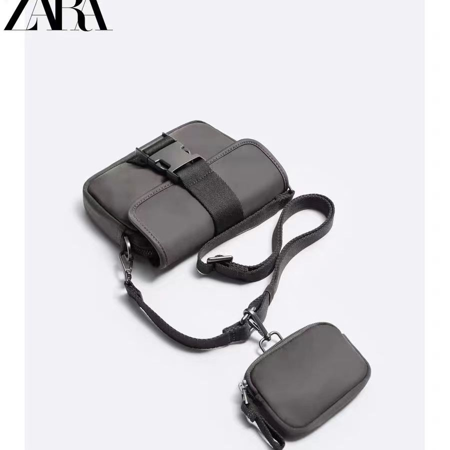 Zara กระเป๋าสะพายไหล่ลําลอง ผ้าไนล่อน ทรงสี่เหลี่ยม ขนาดเล็ก เข้ากับทุกการแต่งกาย สําหรับผู้ชาย