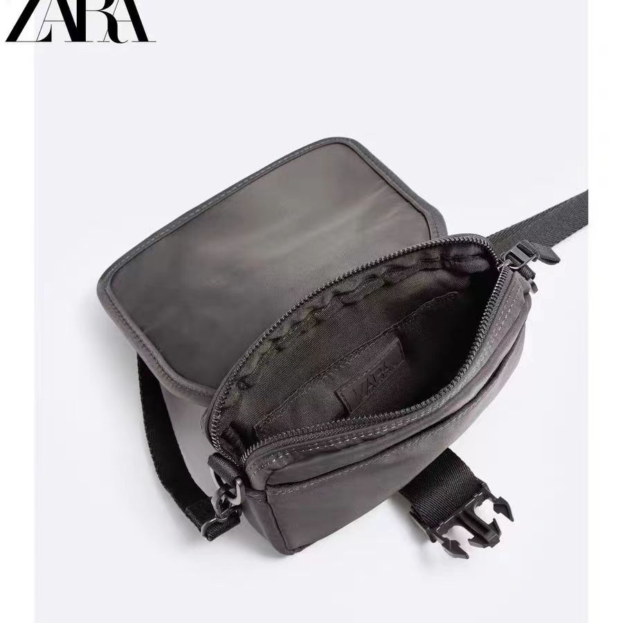 Zara กระเป๋าสะพายไหล่ลําลอง ผ้าไนล่อน ทรงสี่เหลี่ยม ขนาดเล็ก เข้ากับทุกการแต่งกาย สําหรับผู้ชาย