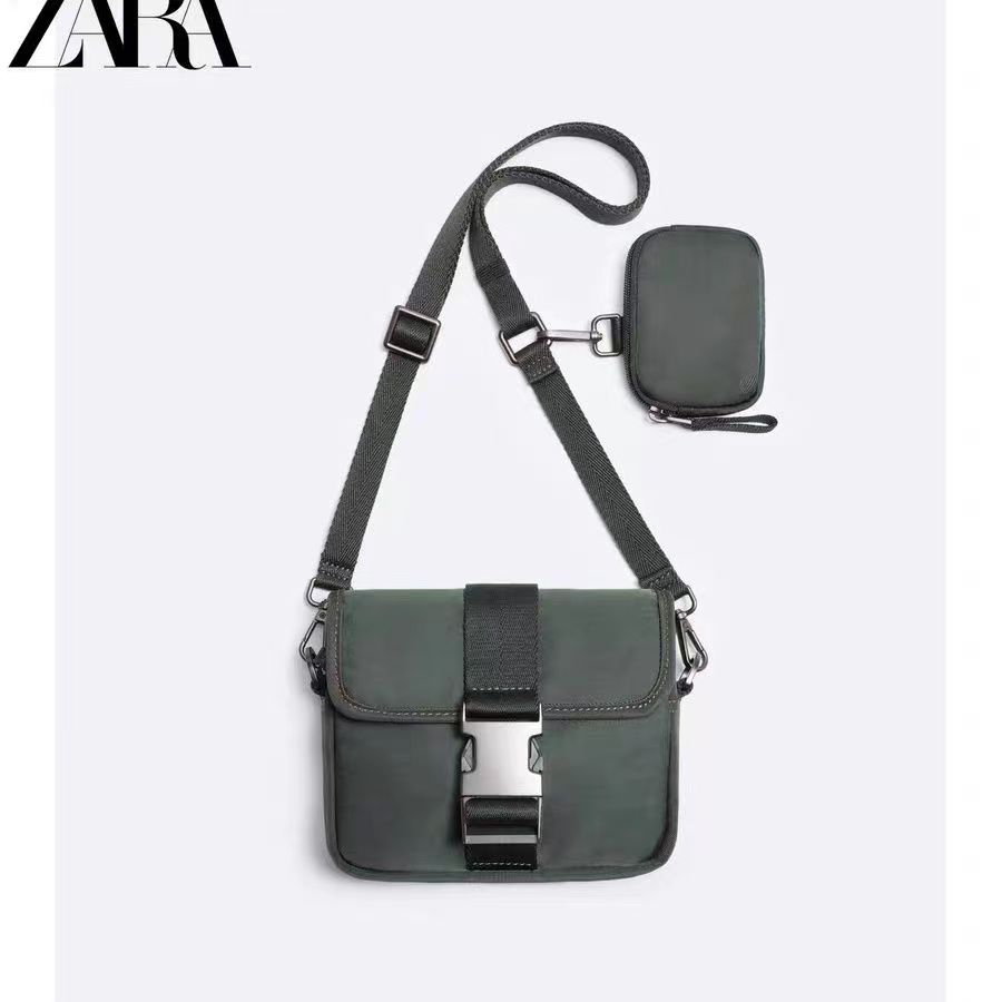 Zara กระเป๋าสะพายไหล่ลําลอง ผ้าไนล่อน ทรงสี่เหลี่ยม ขนาดเล็ก เข้ากับทุกการแต่งกาย สําหรับผู้ชาย
