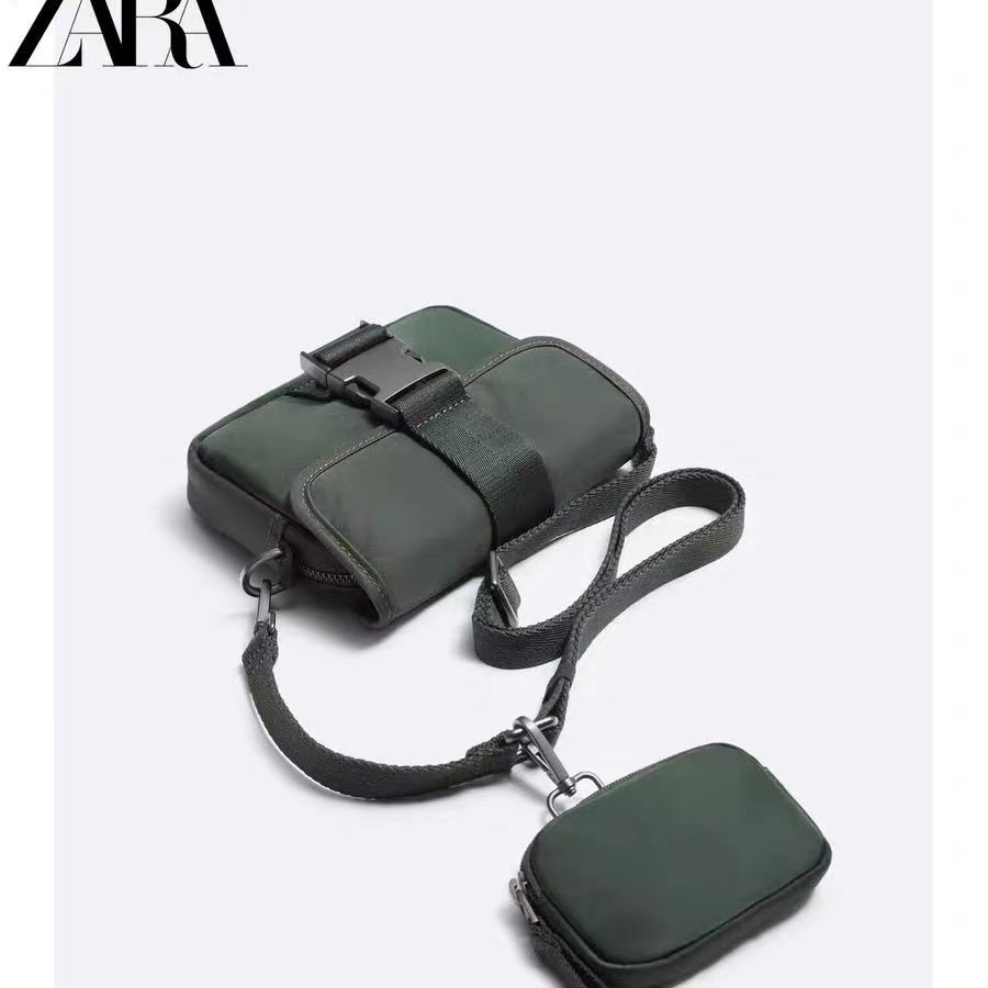 Zara กระเป๋าสะพายไหล่ลําลอง ผ้าไนล่อน ทรงสี่เหลี่ยม ขนาดเล็ก เข้ากับทุกการแต่งกาย สําหรับผู้ชาย