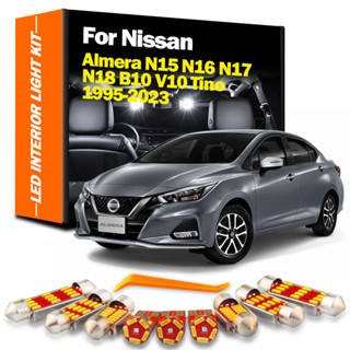 ชุดหลอดไฟ LED ติดภายในรถยนต์ สําหรับ Nissan Almera N15 N16 N17 N18 B10 V10 Tino 1995-2019 2020 2021 2022 2023