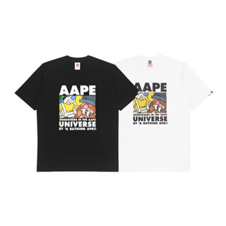 Aape เสื้อยืด คอกลม แขนสั้น ผ้าฝ้าย พิมพ์ลาย แฟชั่นสําหรับผู้ชาย และผู้หญิง