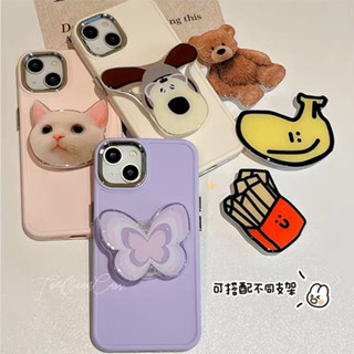 เคสโทรศัพท์มือถือ ลายการ์ตูนแมว Luna พร้อมขาตั้ง โลหะ ป้องกันเลนส์ สําหรับ for iPhone 14 Plus 14 13 12 11 Pro Max X Xs XR Xs Max