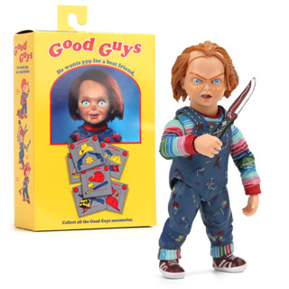 Neca Good Guys โมเดลฟิกเกอร์ Chucky Sandy Jerry Julie Mike Norris SHF ขนาด 10 ซม. ของเล่นสําหรับเด็ก