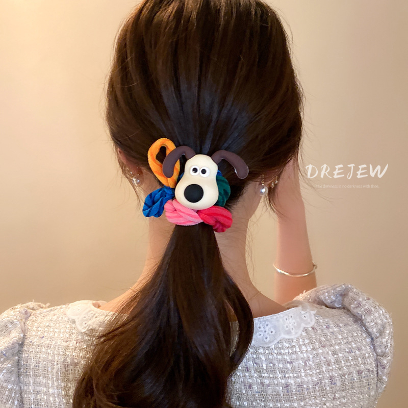 DREJEW ยางรัดผมหางม้า ลายการ์ตูนลูกสุนัขน่ารัก หลากสี เครื่องประดับผม