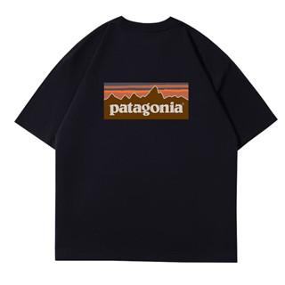 เสื้อยืดคอกลม แขนสั้น พิมพ์ลาย Patagonia ทรงหลวม สําหรับคู่รัก