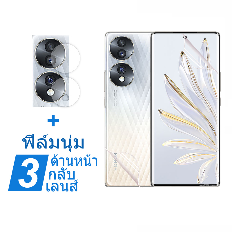 ไฮโดรเจลนิ่ม ฟิล์ม Honor X9a 5G ฟิล์มกระจก Honor 70 50 Pro Lite 5G X9 X8 X7 X6 X9a X8a X7a Magic4 5 Pro 5G กันรอยหน้าจอ พร้อมฝาครอบเลนส์ สําหรับ& ฟิล์มหลัง